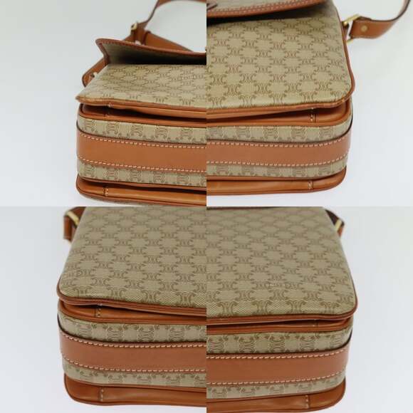 CELINE Macadam Canvas Shoulder Bag Pvc Beige Gold - Picture 10 of 13